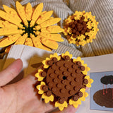 Creative Expert Ideas sunflower Helianthus Painting Photo Frame 92003 666pcs Moc Bricks Modular Model Building Blocks Santa Toy