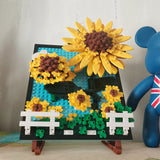 Creative Expert Ideas sunflower Helianthus Painting Photo Frame 92003 666pcs Moc Bricks Modular Model Building Blocks Santa Toy