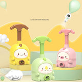 Funny Balloons Powered Car Piggy/Bee/Dinosaur Cartoon Inflator Aerodynamic Vehicle w/ Pump Launch Kids Educational Toy