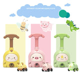 Funny Balloons Powered Car Piggy/Bee/Dinosaur Cartoon Inflator Aerodynamic Vehicle w/ Pump Launch Kids Educational Toy