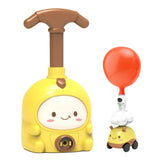 Funny Balloons Powered Car Piggy/Bee/Dinosaur Cartoon Inflator Aerodynamic Vehicle w/ Pump Launch Kids Educational Toy