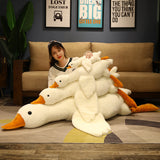 50-130cm Giant Duck Plush Toys Fluffy Sleep Pillow Cute Animal Stuffed Swan Goose Soft Dolls Floor Mat Kids Girls Birthday Gift