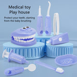 9 Piece Set Child Cosplay Oral Dentistry Little Doctor Nurse Toy Dentist Set Play House Game Medical Toy Cognition Plastic Model