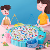 Children's Electric Music Rotating Magnetic Fishing Toys Baby Board Game Outdoor Sports Educational Toy Gift