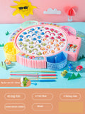 Children's Electric Music Rotating Magnetic Fishing Toys Baby Board Game Outdoor Sports Educational Toy Gift
